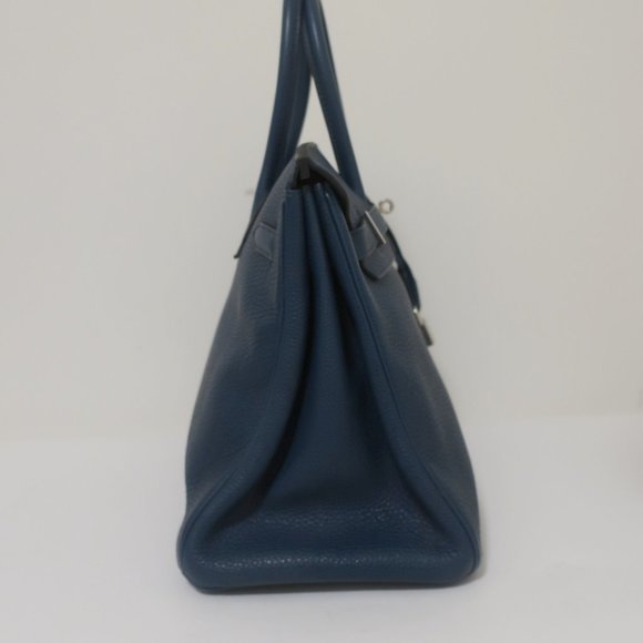 HERMES BIRKIN 35CM BLUE DE MALT CLEMENCE LEATHER PALLADIUM HARDWARE 2009 - Picture 6 of 16
